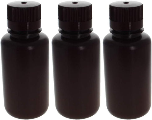 Othmro 3Pcs Bottles, Lab Chemical Reagent Bottles, 250ml/8.5 oz, Small Mouth Containers, Liquid/Solid Square Sample Storage Containers, Sealing Bo...