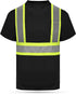 HYCOPROT High Vis Reflective T Shirt Short Sleeve Safety Mesh Quick Dry Shirts (Black, Large)...
