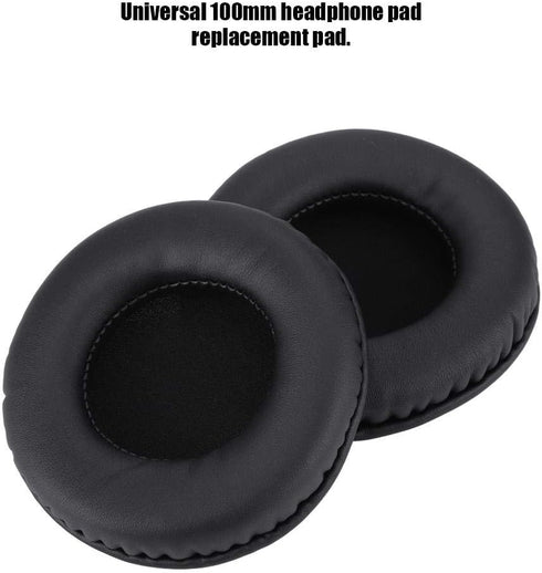 V BESTLIFE 1 Pair Universal 100mm Headphone pad Replacement pad, Soft Foam Cushion Noise Reduction Headset Cover Case,Made from Protein Leather,Bl...