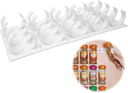 TOPINCN Spice Clip, Kitchen Spice Jar Rack Wall Mounted Seasoning Bottles Holder Wall Storage Cabinet Door Condiment Bottle Hanging Clips (4 Piece...