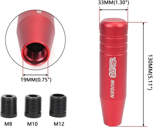 muge racing 5inch Aluminum Alloy Shift Knob, Heavy Duty Car Gear Lever Stick Shifter Handle fit Most Automatic Manual Vehicle Red...