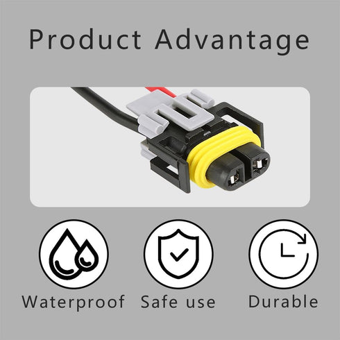 2PCS H11 H9 H8 880 881 Female Adapter Wiring Harness Sockets Wire, 9005 9006 Pigtail Sockets Harness Replacement Part for Headlights or Fog Lights...