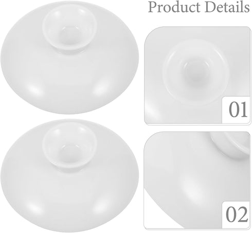 Zerodeko 1PC Ceramic Tea Pot Replacement Lid, White Ceramic Teapot Lid, Tea Kettle Cover Blooming and Loose Leaf Tea Maker Top Lid for Hotel Resta...