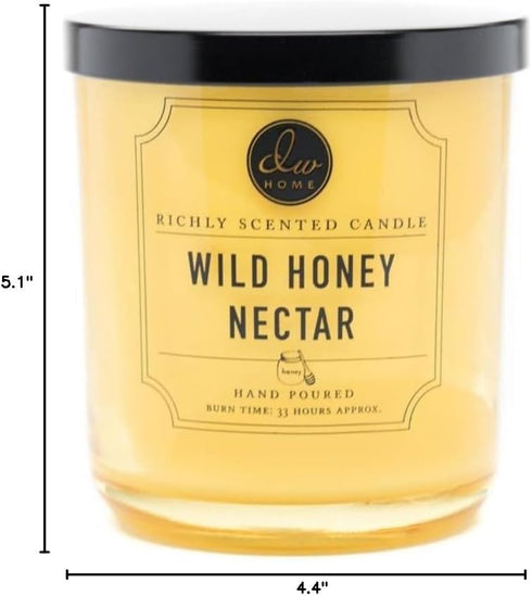 DW Home Decoware Richly Scented Candle Medium Single wick 9.69 oz ---- Wild Honey Nectar...