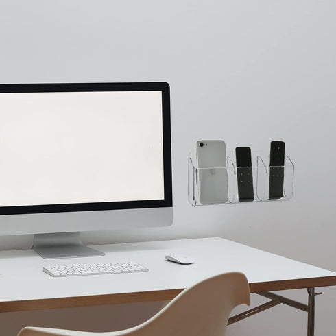 Cosmos Remote Control Stand Wall Mount Phone Holder with Removeable Block Wall Shelf Cell Phone Charging Brackets Holder Multipurpose Storage Orga...