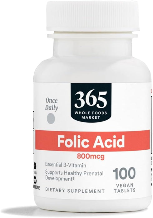 365 by Whole Foods Market, Folic Acid 800MCG, 100 Tablets...