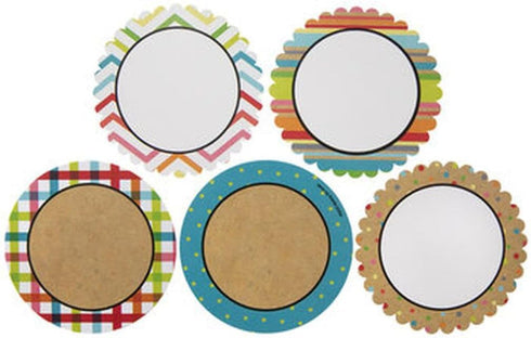 Round Framed Mini Cutouts 3 Inch Cutout Student Badge - Bulletin Board Decor Shapes - 36 Pieces...