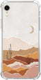 Boho Minimalist Moon Cactus and Desert Case Compatible with iPhone XR, Pastel Beige Brown Aesthetic Landscape Art Case for iPhone XR for Teen Men ...