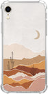 Boho Minimalist Moon Cactus and Desert Case Compatible with iPhone XR, Pastel Beige Brown Aesthetic Landscape Art Case for iPhone XR for Teen Men ...
