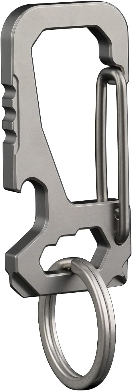 FULLGUEEN Titanium Heavy Duty Keychain Carabiner,Multifunctional EDC Key Clip with Bottle Opener...