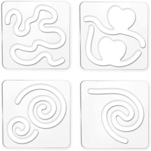 CRASPIRE 4PCS Acrylic Quilting Templates Love Lines Sewing Tools Kit Quilting Rulers DIY Sewing Tools Leather Cutting Stencils for Quilting Handwo...