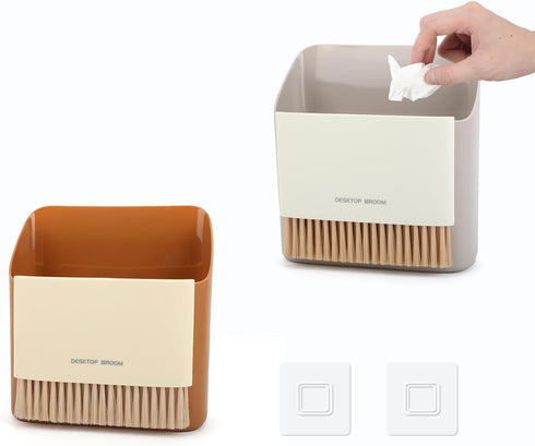 Small Broom and Dustpan Set, Portable Hand Whisk Broom Brush, Mini Hanging Trash Can, Soft Bristle Household Brooms with Dust Pan Combo Set for Cl...