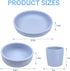 Silicone Plate and Bowl Set for Kids, Simple Style Kids Dinnerware Set, Includes Silicone Plate, Silicone Bowl and Silicone Cup, Unbreakable Silic...