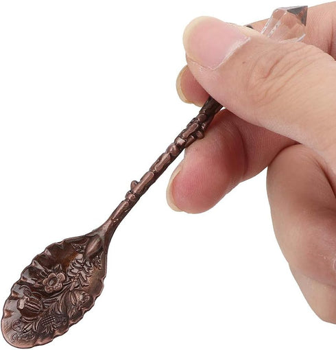 6Pcs Retro Crystal Alloy Coffee Spoon Tea Spoon, Tea Spoons for Tea Party Decorative Dessert Spoon Ice Cream Spoons for Cafe Tableware...