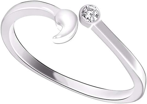 VIKI LYNN Semicolon Ring for Women 925 Sterling Silver Adjustable Open Thumb Ring with Cubic Zirconia Valentine's Day Engagement Birthday Jewelry ...
