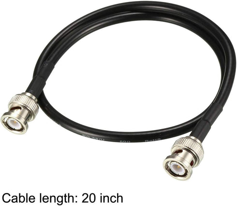 uxcell RG58 Coaxial Cable with BNC Male to BNC Male Connectors 50 Ohm 20 Inch...