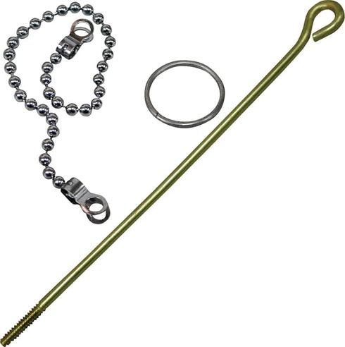 Rocky Mountain Goods Universal Toilet Flapper Lift Wire and Chain - Brass 5” Lift Wire and Brass Chain Replacement Kit for Most Toilet Models - Ea...
