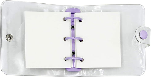 Cute 3-Ring Binder Cover Notebooks Mini Clear Transparent PVC Cover Protector Notebook Snap Button Closure Loose Leaf Folder DIY Journal Notebook ...