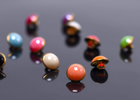 120pcs Pearl Buttons 10mm Small Pearl Half Resin Dome Cap Copper Base Buttons for Crafting Sewing Scarpbooking Scarf and Clothes,Mixed Color(Color...