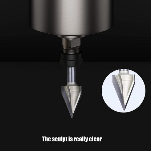 1PC Router Bits 45 Degree V Groove Bit 1/4 Inch Shank Cutting Tool 19/32 Inch Cutting Dia CNC V Bit for Woodworking Door Engraving...