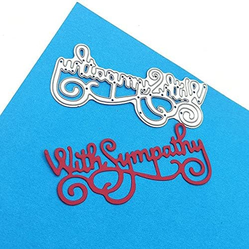 with Sympathy Words Cutting Dies,DIY Scrapbooking Artist Metal Cutting Dies Stencils for DIY Scrapbooking Paper Cards Making Decorative Crafts Sup...