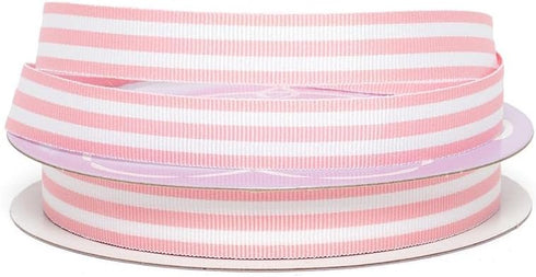 Light Pink Jenna Striped Grosgrain Ribbon, 5/8" X 25 Yards...