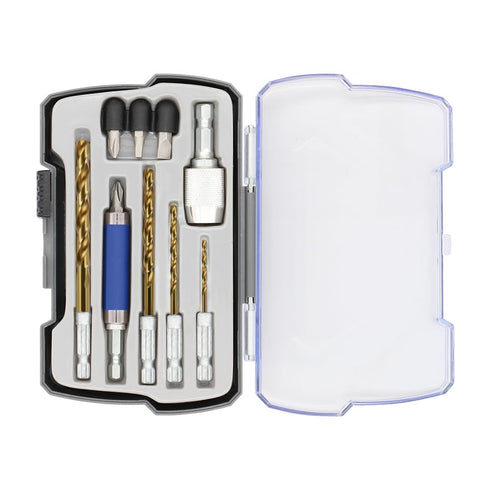 PRESTO Titanium Quick Change Drill Drive Set - 10Pcs 1/4" Shank Drill Drive Set for Wood, Metal, Cement, Plastic...