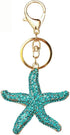 4x Ocean Style Rhinestone Marine Animals Keychains Key Ring Gifts for Women Girls Handbag Dolphin/Starfish/Fish/Octopus Car Bag Pendant Purse Char...