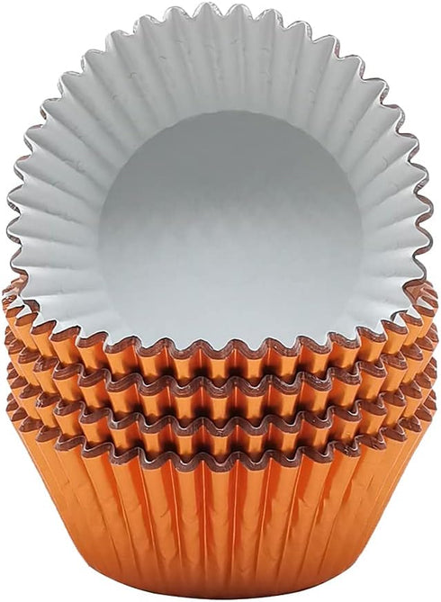 Standard Orange Foil Cupcake Liners Muffin Baking Cups for Party and More, 100-Count...