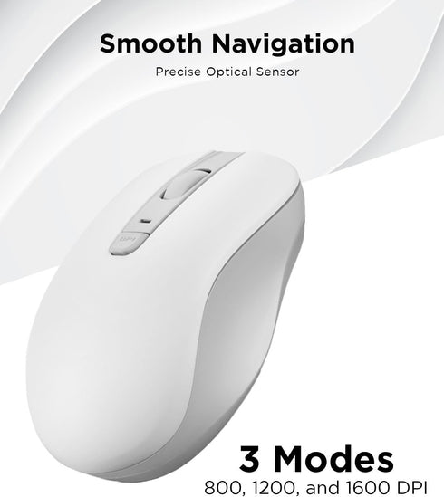 Lenovo Bluetooth Silent Mouse (WL300) - 5 Button Computer Mouse with Silent Left & Right Click – Sculpted Grip, Microsoft Swift Pair, Up to 1600 D...