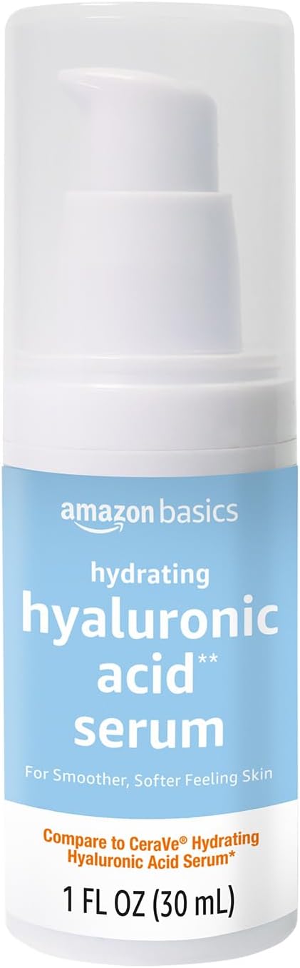 Amazon Basics Hydrating Hyaluronic Acid Serum, 1 Fluid Ounce, 1-Pack...