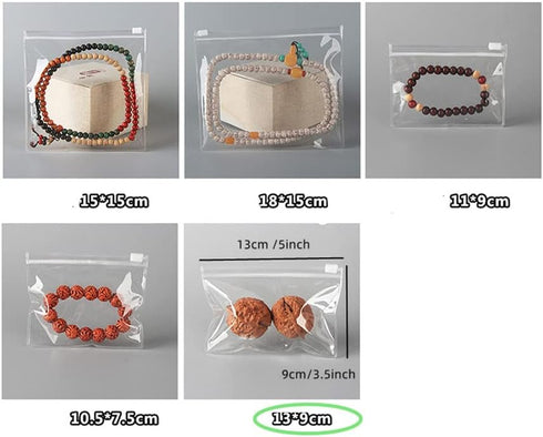 50 Self Seal PVC Pack Zipper Lock Bags,Clear Jewelry Anti Oxidation Bag Clarity Tarnish Prevention,Small Sealed Bag,Resealable packaging or Storag...