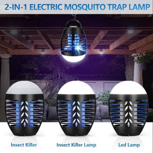 Bug Zapper Outdoor Mosquito Killer Lamp Portable Bug Zapper Rechargeable Camping Bug Zapper IP66 Waterproof Cordless Bug Zapper for Tent, Camping ...