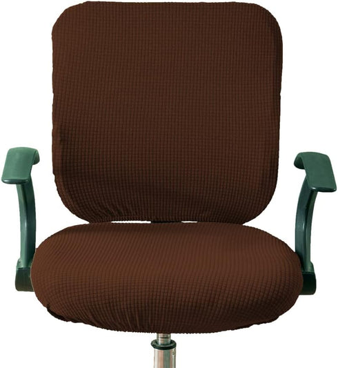 Office Chair Cover Water Resistant- Split Protective & Stretch Jacquard Elastic Universal Slipcover for Desk Task Chair, Computer Rotating Chair, ...
