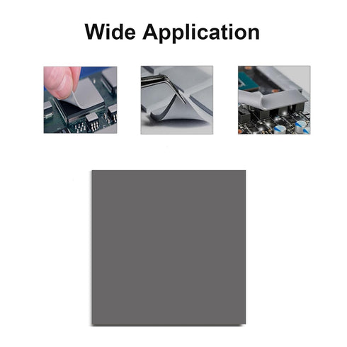 4 Pieces Grey Silicone Thermal Pad, 0.5mm 1mm 1.5mm 2mm Thickness 100x100mm Whole Piece, Thermal Conductivity 3.0 W/mK, Heat Resistant for Laptop ...
