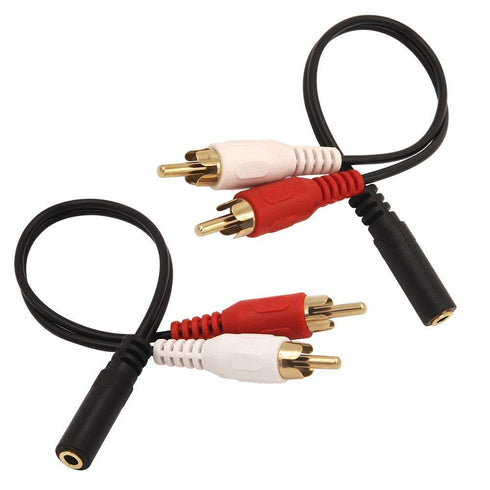 VCE 3.5mm Female to 2 RCA Male Stereo Audio Y Cable 2-Pack, Gold Plated Adapter Compatible for TV,Smartphones, MP3, Tablets, Speakers,Home Theater...