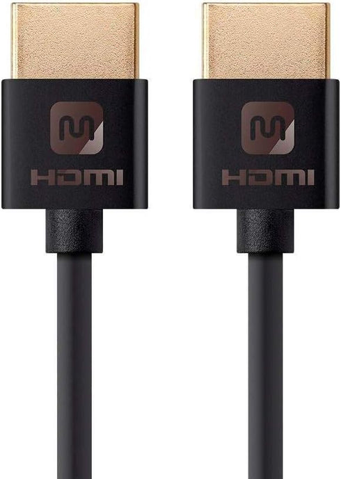 Monoprice HDMI High Speed Cable - 6 Feet - Black, 4K@60Hz, HDR, 18Gbps, 36AWG, YUV 4: - Ultra Slim Series...