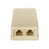 NECABLES Phone Jack Surface Mount Dual Port Telephone Jack Box 4 Screw Terminals to 2 RJ11 6P4C Female Ivory...