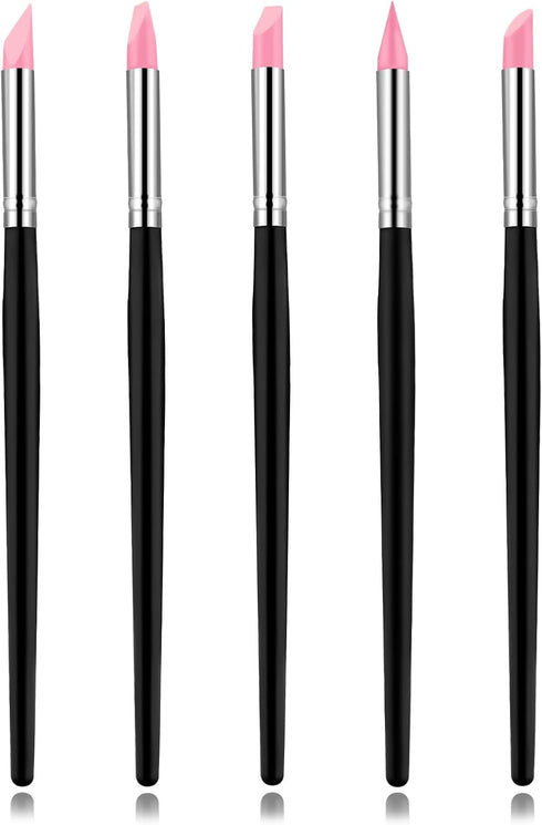 5pcs Silicone Paint Brush Silicone Brushes for Resin Clay Sculpting Tools Silicone Artist Brushes Rubber Paint Brush Color Shapers Brushes 20cm...