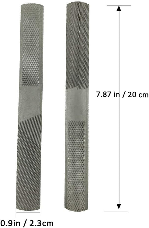 4 Way Wood Rasp Set of 2 - Premium High Carbon Steel Hand File and Round Rasp, Half Round Flat & Needle Files, Metal File Set for Sharping Wood an...