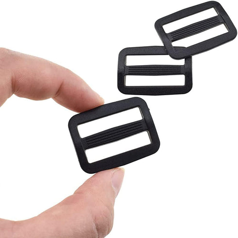 20Pcs plastic Slide Buckles, Webbing Strap Fastener for Backpack 3/4 Inch/ 20mm (Inner Length) Plastic Slides Button Bulk Adjustable Webbing Trigl...