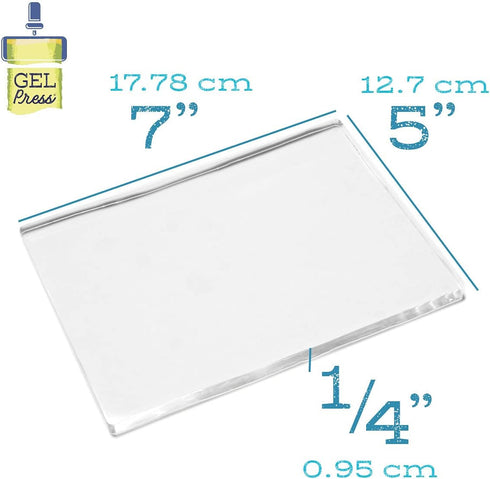 Gel Press Monoprinting Print Plate - 5” X 7” Gel Plate - Printmaking Supplies - Reusable Gel Printing Plate for Press Art for Card Making, Scrapbo...