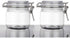 2Pcs 10 Oz/300ml Clear Round Plastic Home Kitchen Storage Sealed Jar Bottles with Leak Proof Rubber and Hinged Lid for Herbs, Spices, Candy, Gift,...