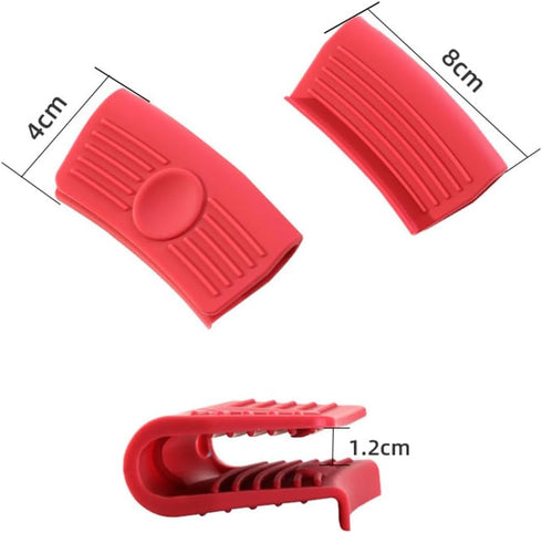 2Pairs Silicone Assist Handle Holder Grip, Heat Resistant Scald-Proof Insulated Sleeves Cover for Hot Frying Pans, Griddles, Skillets, Oven Trays(...