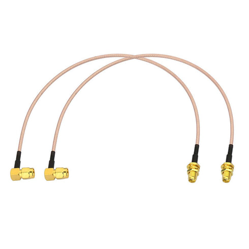 BINGFU SMA Female Bulkhead Mount to SMA Male Right Angle RG316 Antenna Extension Cable 12 inch 30cm 2-Pack Compatible with 4G LTE Router Cellular ...