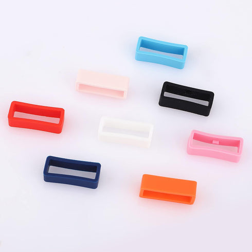 SAVITA 8pcs 22mm Watch Strap Holder Loop, Silicone Watch Band Keeper Multi Colors Holder Loops Watch Band Loop Watch Fastener Rings for Smartwatch...