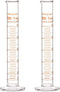 StonyLab 2-Pack 50ml Borosilicate Glass Graduated Cylinder Measuring Cylinder...