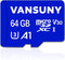 Vansuny Micro SD Card 64GB microSDXC Memory Card with SD Adapter A1 App Performance V30 4K Video Recording C10 U3 Micro SD for Phone, Security Cam...