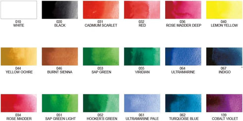 Kuretake GANSAI TAMBI Watercolor Paint Set 18 Colors, Professional-quality art supplies for artists adult painting sketching, Non-Toxic, Made in J...