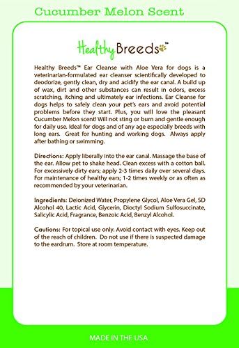 Healthy Breeds English Foxhound Ear Cleanse with Aloe Vera Cucumber Melon 4 oz...